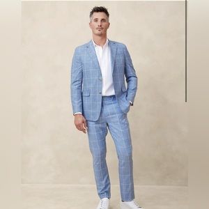 TAILORED-FIT WINDOWPANE SUIT TROUSER